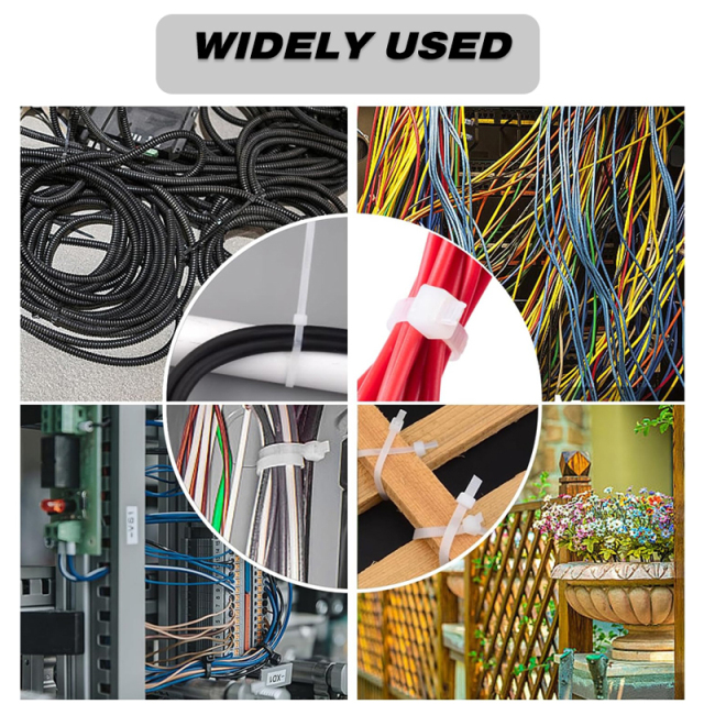 100 Pieces Heavy Duty 50lbs 14.5-inch White Nylon Zip Ties Industrial Strength Cable Ties