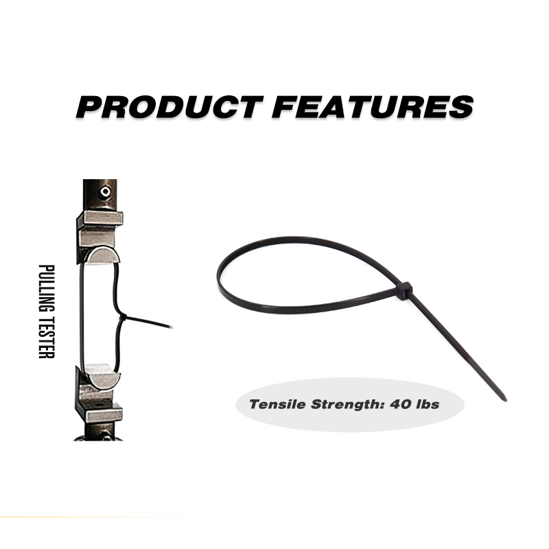 100 Pieces Heavy Duty 40lbs 11.4-inch Black Nylon Zip Ties Industrial Strength Cable Ties