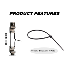 100 Pieces Heavy Duty 40lbs 11.4-inch Black Nylon Zip Ties Industrial Strength Cable Ties