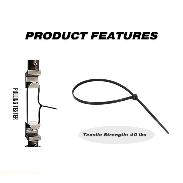100 Pieces Heavy Duty 40lbs 11.4-inch Black Nylon Zip Ties Industrial Strength Cable Ties