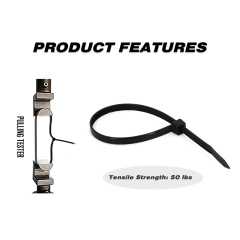 100 Pieces Heavy Duty 50lbs 7.4-inch Black Nylon Zip Ties Industrial Strength Cable Ties