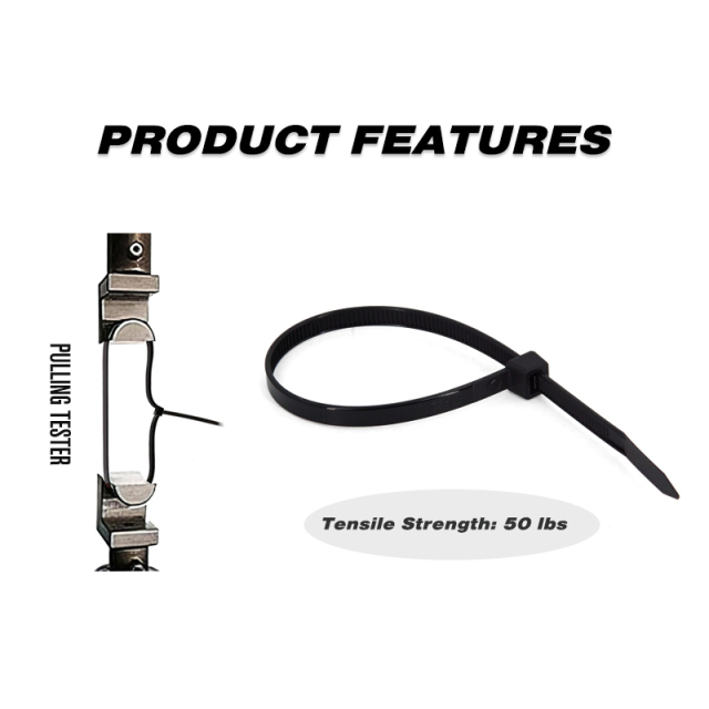 100 Pieces Heavy Duty 50lbs 7.4-inch Black Nylon Zip Ties Industrial Strength Cable Ties