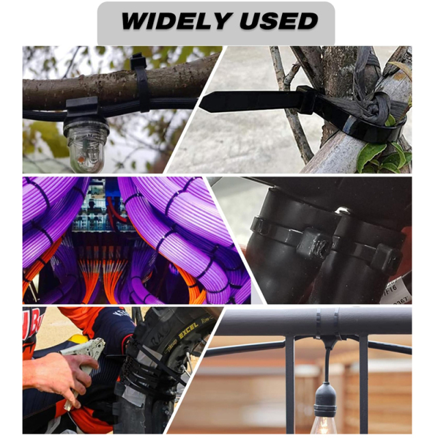 100 Pieces Heavy Duty 50lbs 7.4-inch Black Nylon Zip Ties Industrial Strength Cable Ties