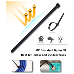 100 Pieces Heavy Duty 40lbs 11.4-inch Black Nylon Zip Ties Industrial Strength Cable Ties