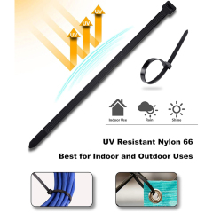 100 Pieces Heavy Duty 4 Black Nylon Zip Ties mixed Industrial Strength Cable Ties