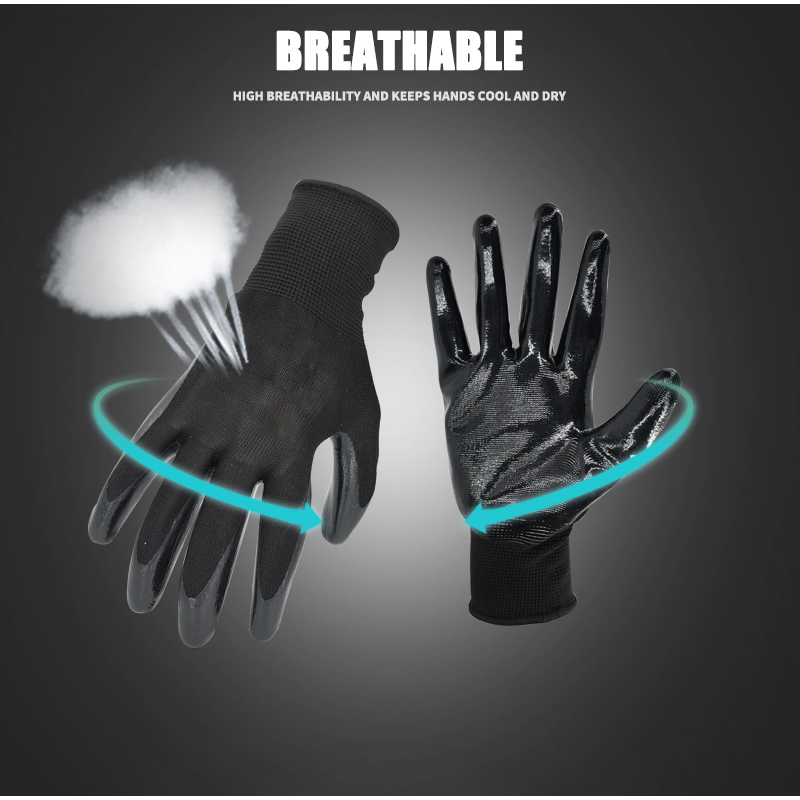Nitrile Latex Dip Glove Rubber Latex Coated for Work Construction
