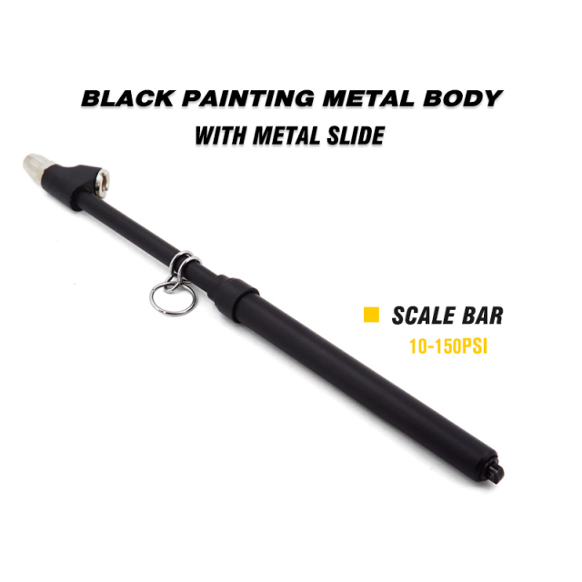 Dual Head Black Painting Truck Tire Pressure Gauge 10-150PSI