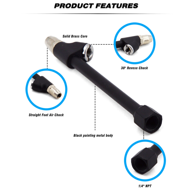 1/4" FNPT Dual Head Air Chuck with 2-Way Connect Tire Chuck