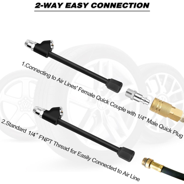 1/4" FNPT Dual Head Air Chuck with 2-Way Connect Tire Chuck