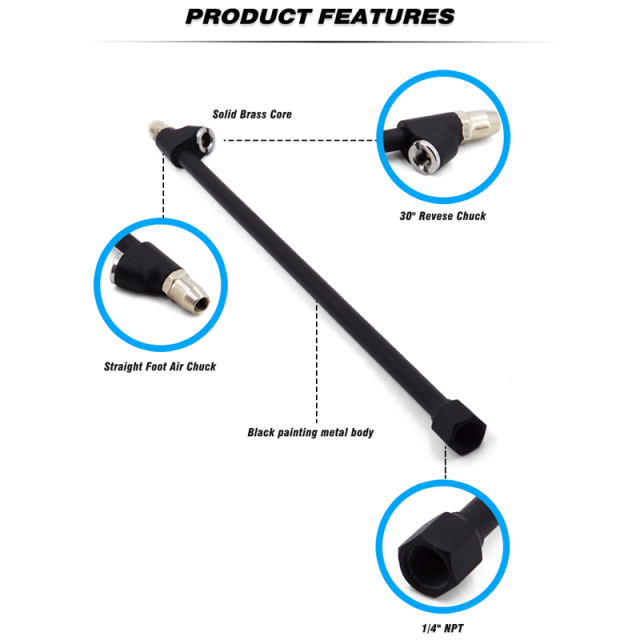 1/4" FNPT Dual Head Air Chuck with 2-Way Connect Tire Chuck