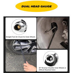 1/4" FNPT Chrome Plated Dual Head Air Chuck with 2-Way Connect Tire Chuck