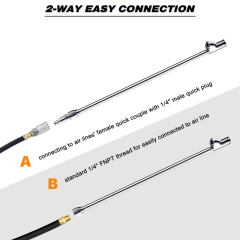 1/4" FNPT Chrome Plated Dual Head Air Chuck with 2-Way Connect Tire Chuck