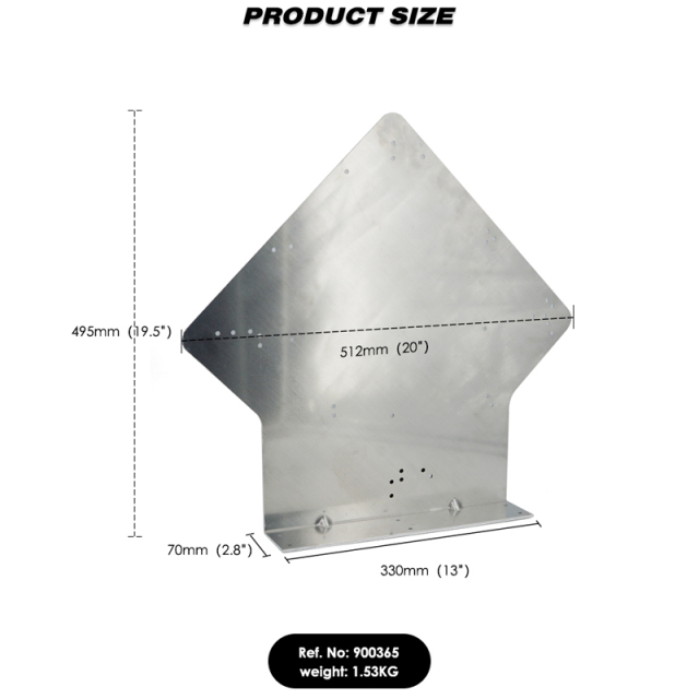 Aluminum Hazmat Placard Bracket Top-Mount Bumper Bracket