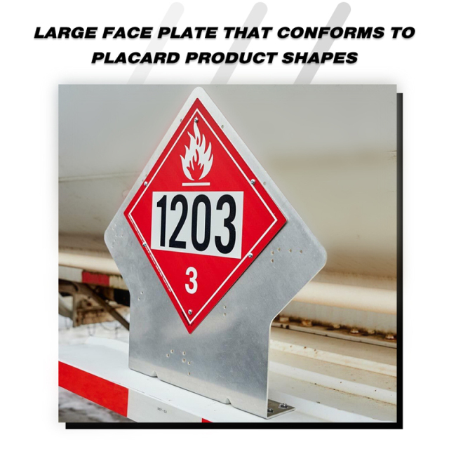 Aluminum Hazmat Placard Bracket Top-Mount Bumper Bracket