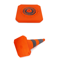 28 inch Collapsible Traffic Cones with LED Light Safety Cones with Reflective Collars