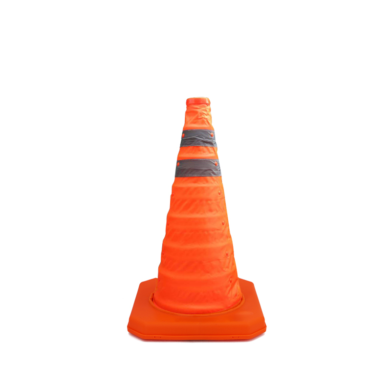 18 inch Collapsible Traffic Cones with LED Light Safety Cones with Reflective Collars