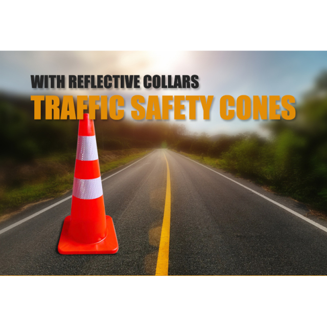 28 Inch Traffic Safety Cones with Reflective Collars PVC Orange Construction Cone for Home Road Driveway Parking