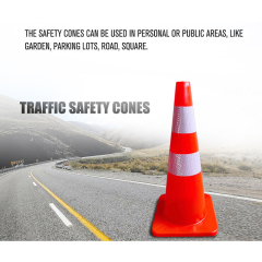 28 Inch Traffic Safety Cones with Reflective Collars PVC Orange Construction Cone for Home Road Driveway Parking