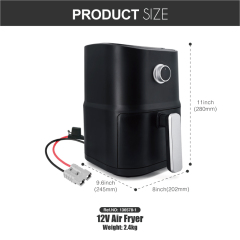 12V 250W Portable 3L Camping Travel Oil Free Cooking Oven Car Air Fryer