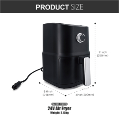 24V 250W Portable 3L Camping Travel Oil Free Cooking Oven Truck Electric Car Air Fryer