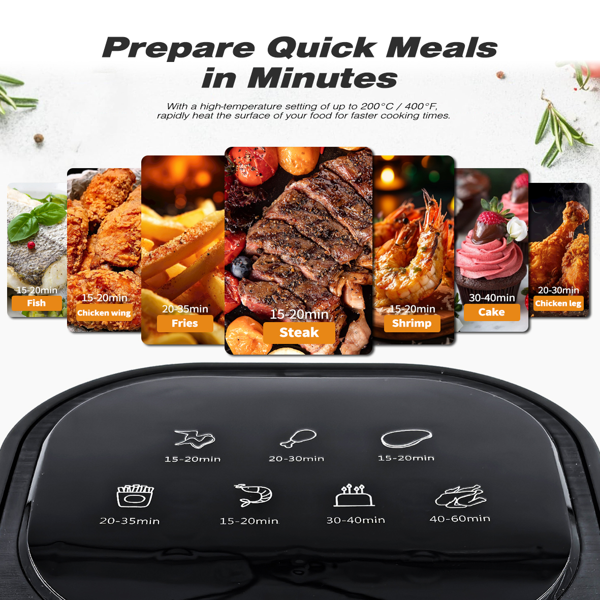 24V 250W Portable 3L Camping Travel Oil Free Cooking Oven Truck Electric Car Air Fryer