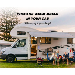 12V Portable Car Non-Stick Frying Cooking Pan Woodgrain Bakelite Handle for Camping