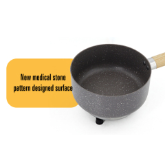 12V Portable Car Non-Stick Frying Cooking Pan Woodgrain Bakelite Handle for Camping