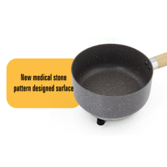 12V Portable Car Cookware Pan Car Saucepan Woodgrain Bakelite Handle for Camping