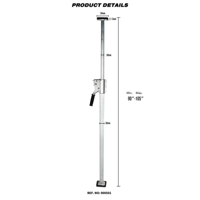 Heavy Duty Steel Load Lock Square Tube Jack Bar Cargo Bar