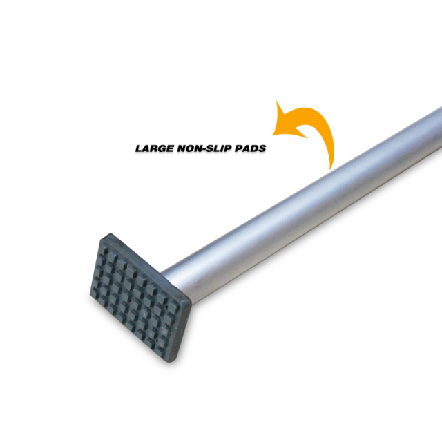 Heavy Duty Aluminum Round Tube Cargo Load Lock Bars 89" to 104" With Spring