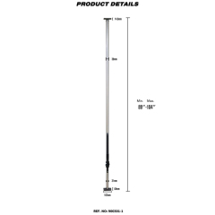 Heavy Duty Aluminum Round Tube Cargo Load Lock Bars 89" to 104" With Spring