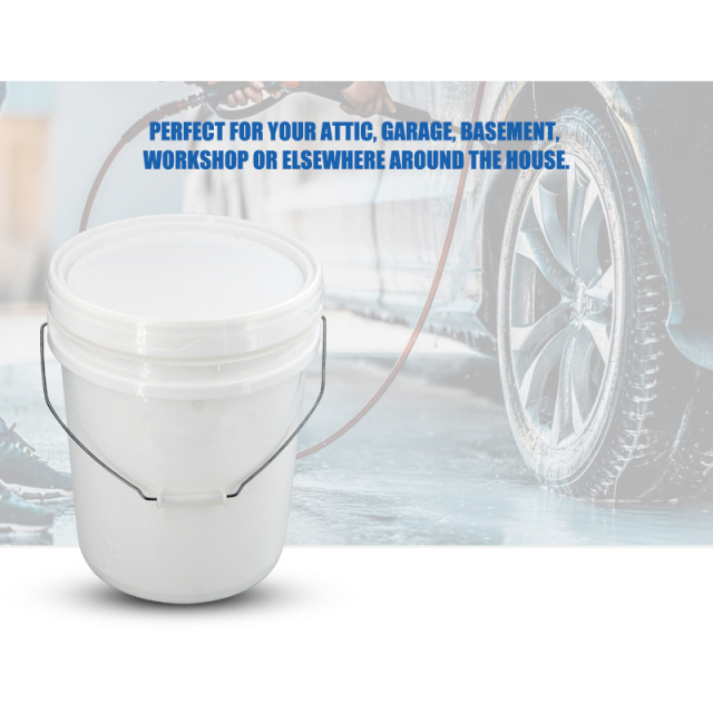 Heavy-Duty Pail 5-Gallon Plastic Bucket Comfortable Handle