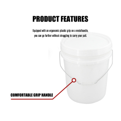 Heavy-Duty Pail 5-Gallon Plastic Bucket Comfortable Handle