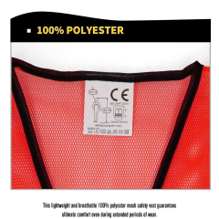 High Visibility Reflective Safety Vest Orange Yellow Lime Mesh with 1" Reflective Tape