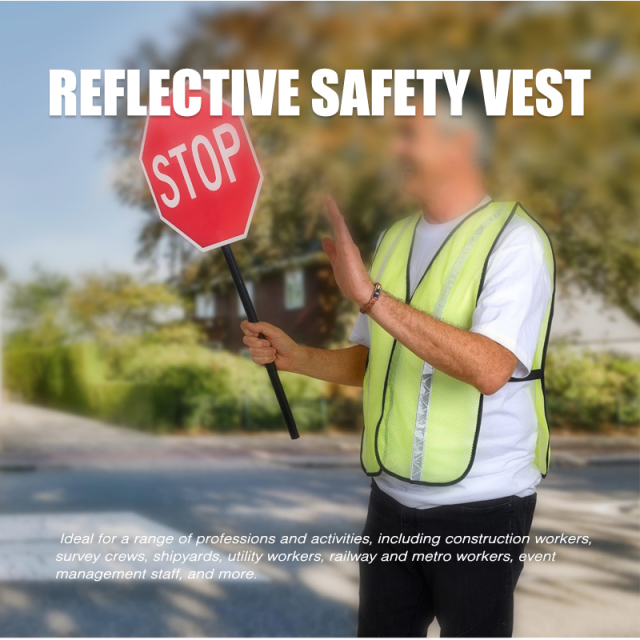 High Visibility Reflective Safety Vest Orange Yellow Lime Mesh with 1" Reflective Tape