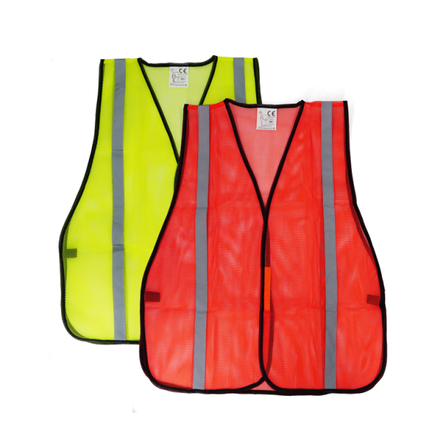 High Visibility Reflective Safety Vest Orange Yellow Lime Mesh with 1" Reflective Tape