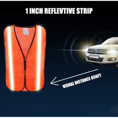 High Visibility Reflective Safety Vest Orange Yellow Lime Mesh with 1" Reflective Tape