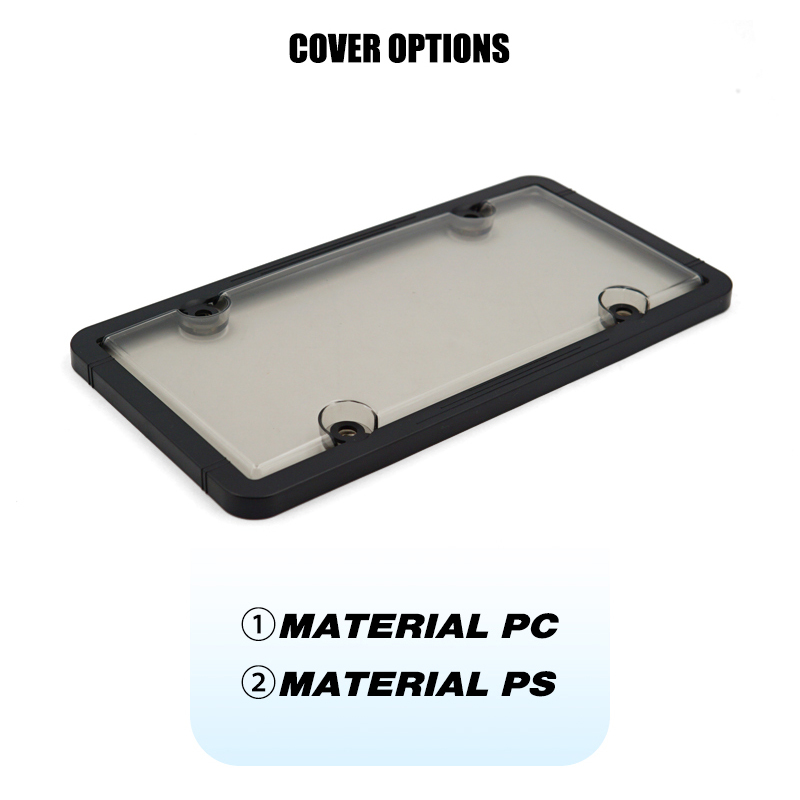 High Quality Plastic Car Black ABS License Plate Frame PS/PC License Plate Cover