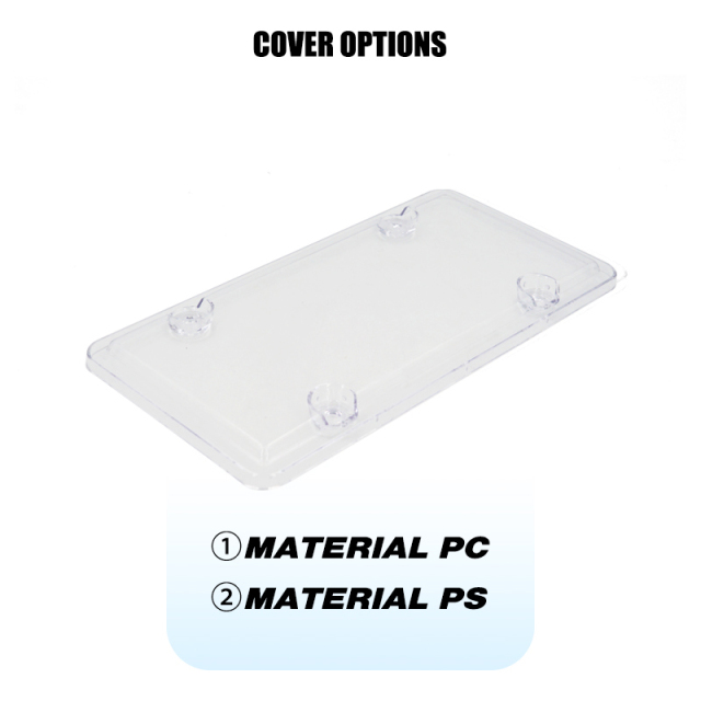 Chrome ABS license plate frame car plate holder license plate frame with PS/PC cover