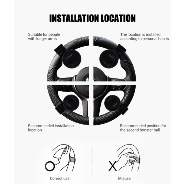 Economy black Free Spinning Steering Wheel Knob