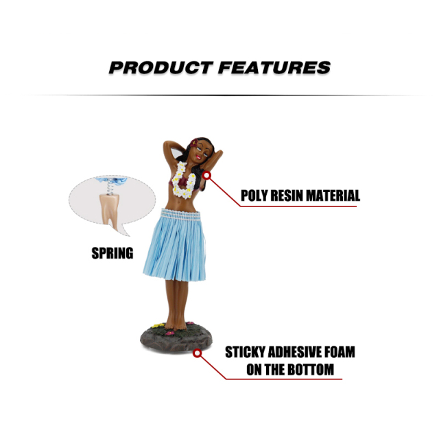 Hawaiian Hula Girl Dashboard Doll With Ukulele Bobbleheads for Car Dashboard