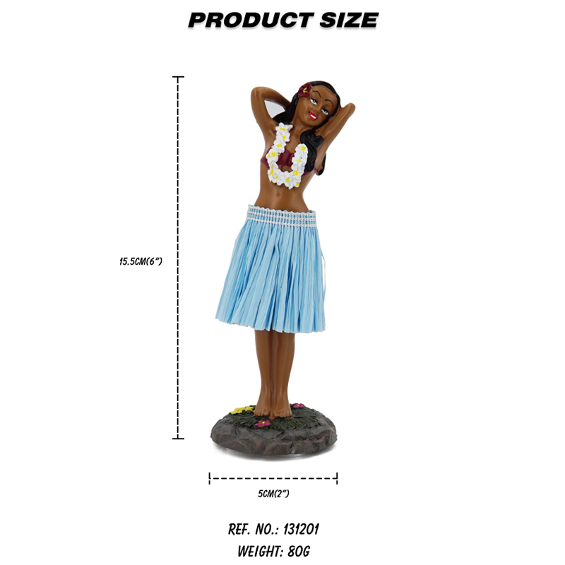 Hawaiian Hula Girl Dashboard Doll With Ukulele Bobbleheads for Car Dashboard