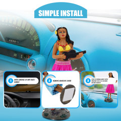 Hawaiian Hula Girl Dashboard Doll With Ukulele Bobbleheads for Car Dashboard