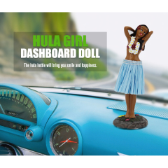 Hawaiian Hula Girl Dashboard Doll With Ukulele Bobbleheads for Car Dashboard