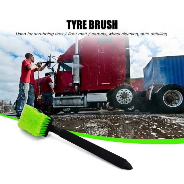 Long PP Handle Tyre Brush PVC Fiber
