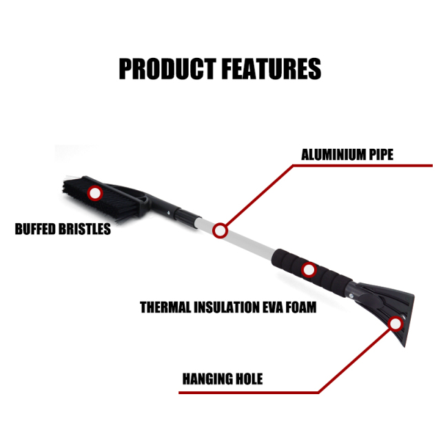 Snow Brush & Ice Scrapers for Car Windshield with Foam Grip