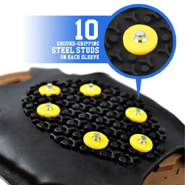 Outdoor Ice Cleats for Hiking Boots and Different Styles Shoes 10 Steel Studs Prevent Outdoor Activities from Wrestling