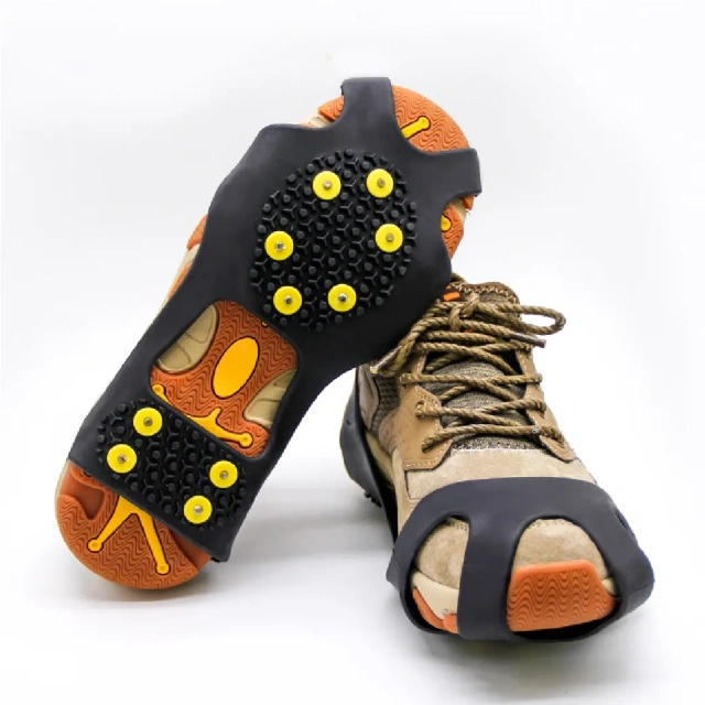 Outdoor Ice Cleats for Hiking Boots and Different Styles Shoes 10 Steel Studs Prevent Outdoor Activities from Wrestling