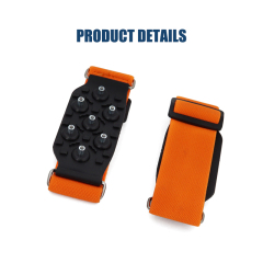 Ice Cleats Mid-Sole with 7 Tungsten Spikes Snow Traction Cleats Anti Slip Crampon Adjustable Strap