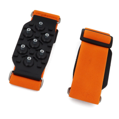 Ice Cleats Mid-Sole with 7 Tungsten Spikes Snow Traction Cleats Anti Slip Crampon Adjustable Strap